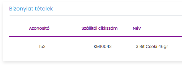 Szállítói cikkszám megjelenítése bizonylaton